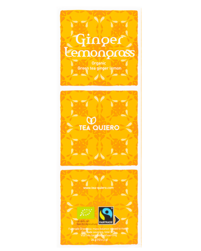 Ginger-Lemongrass, Zelený čaj, BIO, Fairtrade
